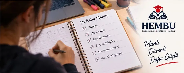 Haftalık çalışma planı ve kontrol listesi