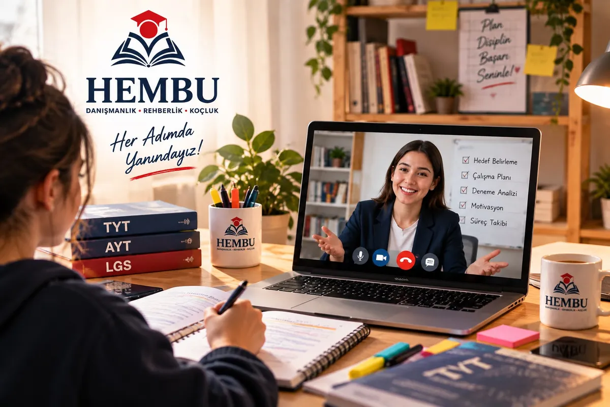 Koçuyla online görüşme yapan ortaokul öğrencisi